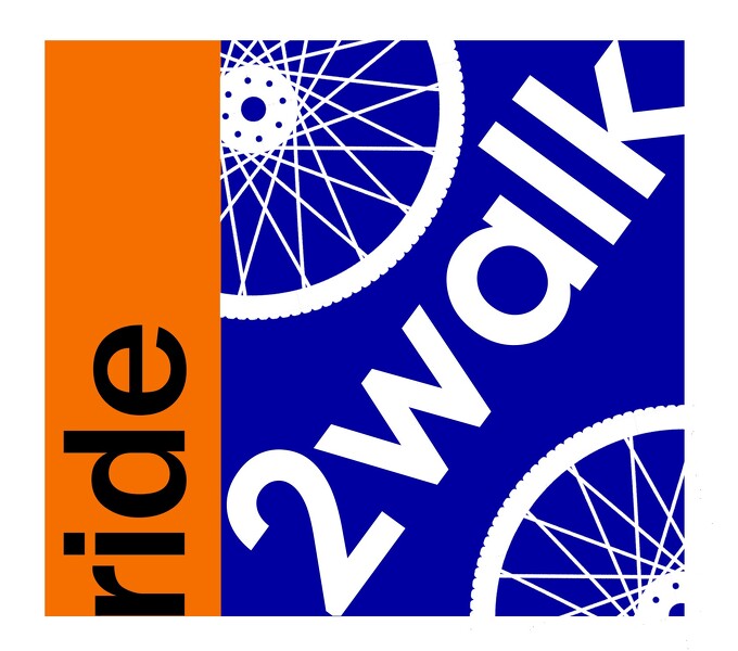 Ride2Walk square orange and blue logo
